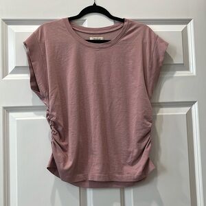 Madewell Mauve T Shirt with Ruched sides